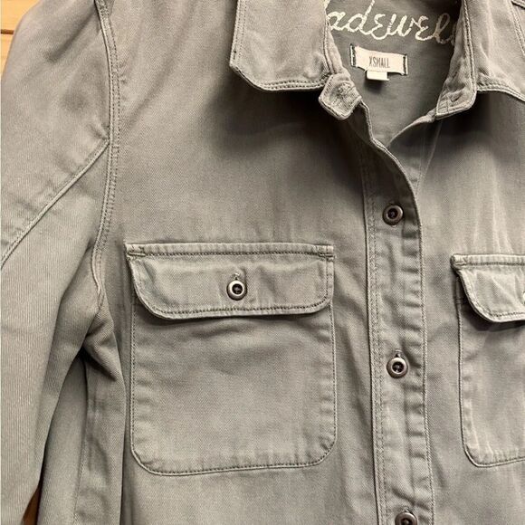 MADEWELL Shirt Womens Xsmall Button-up Green Collared Long Sleeve - Picture 4 of 6